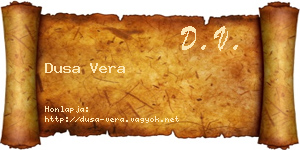 Dusa Vera névjegykártya